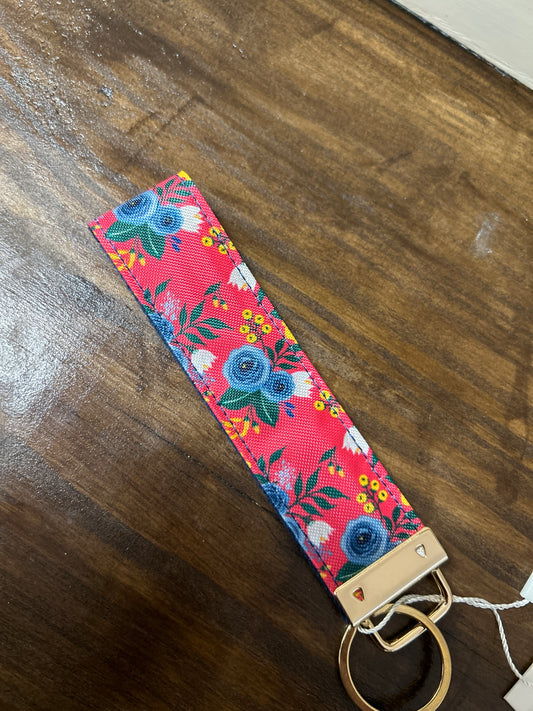 Hot Pink Floral Keychain