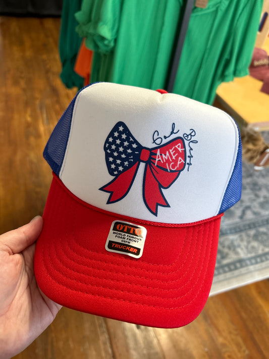 God Bless America Trucker Hat