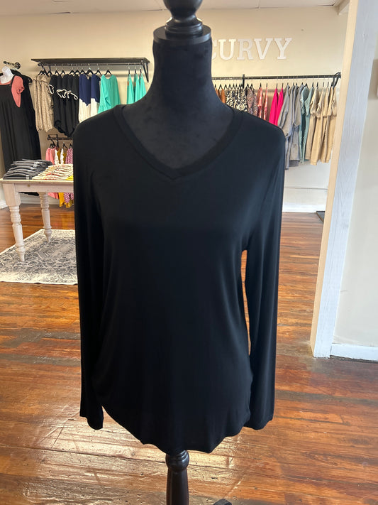 Black Basic Long Sleeve Tee