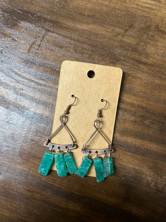 Turquoise and Bronze Earrings