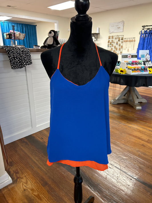 Blue and Orange Strappy Tank