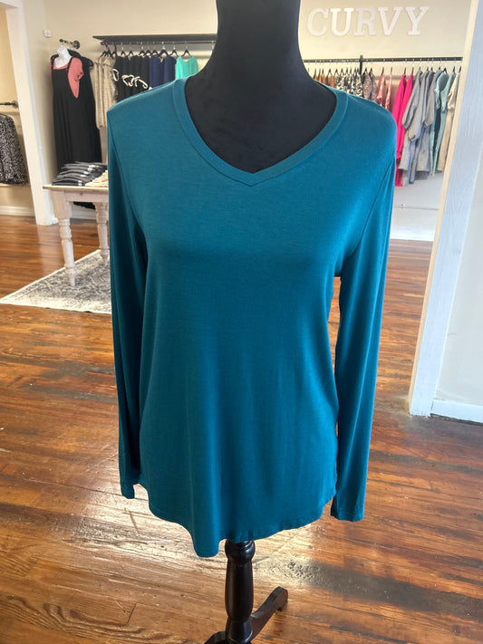 Teal Basic Long Sleeve Tee