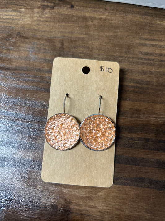 Orange Stone-like Earrings