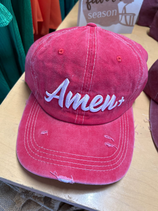 Red Amen Hat