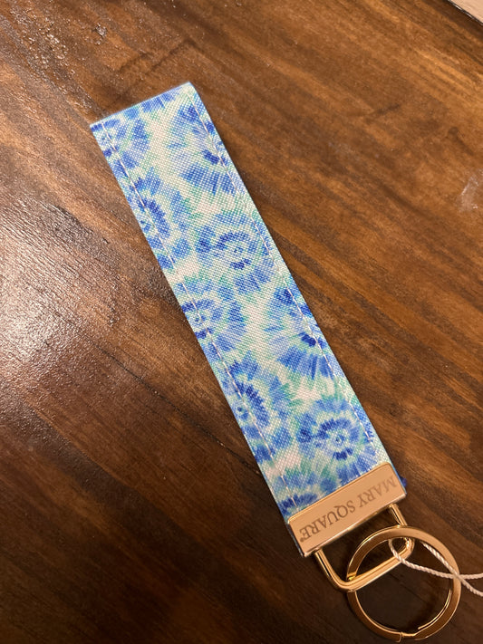 Blue and Green Tie Dye Keychain