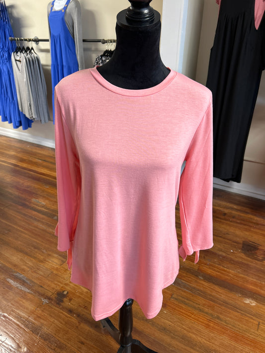 Pink Tie Sleeve Tee